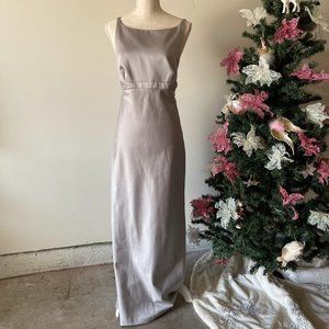 Vintage Wtoo Pastel Yellow Satin Strapless Gown + Detachable Straps Size 2